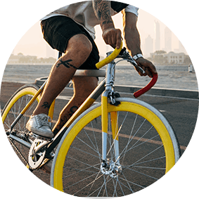 photo of person riding bike