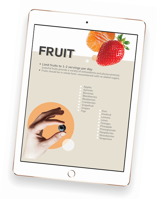 image of tablet showing diet tips
